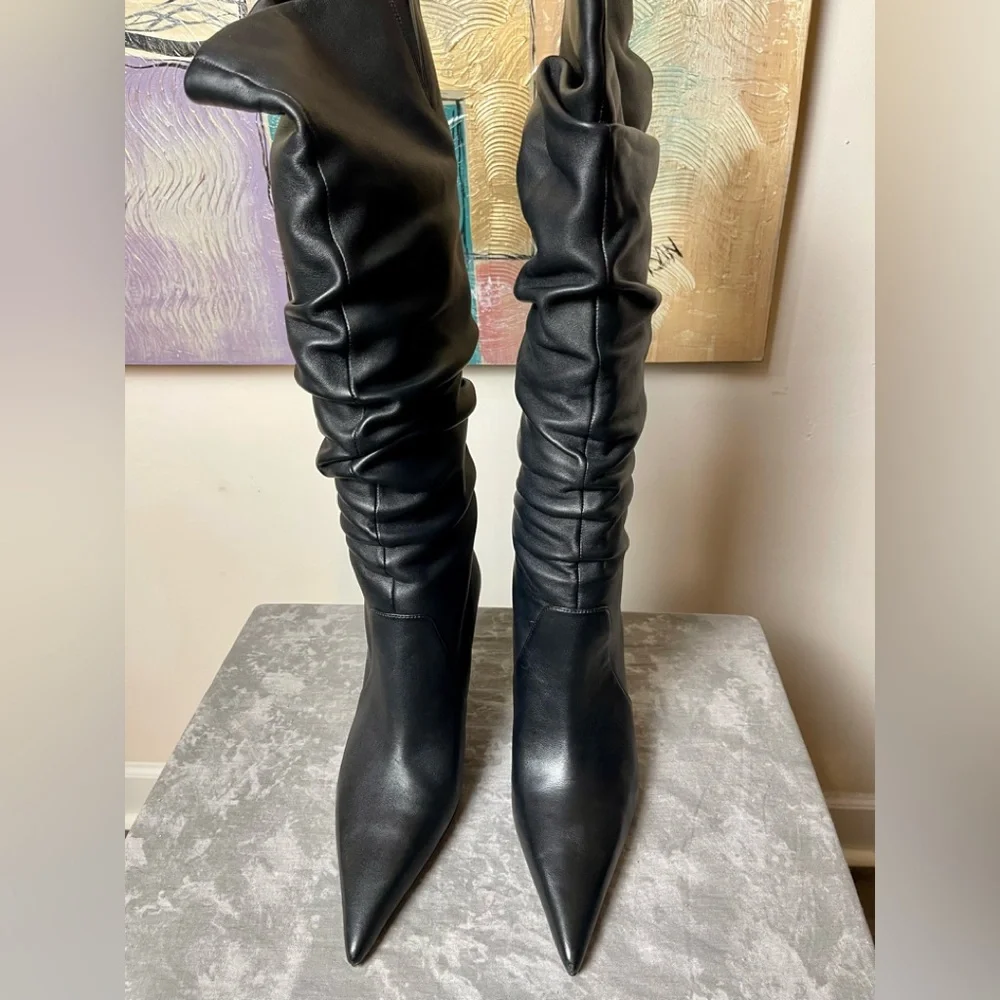 Brand New Luna Michael Kors Black Leather Women's Boots 10M